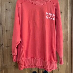 Aerie Vibrant Coral Crew Neck Sweater